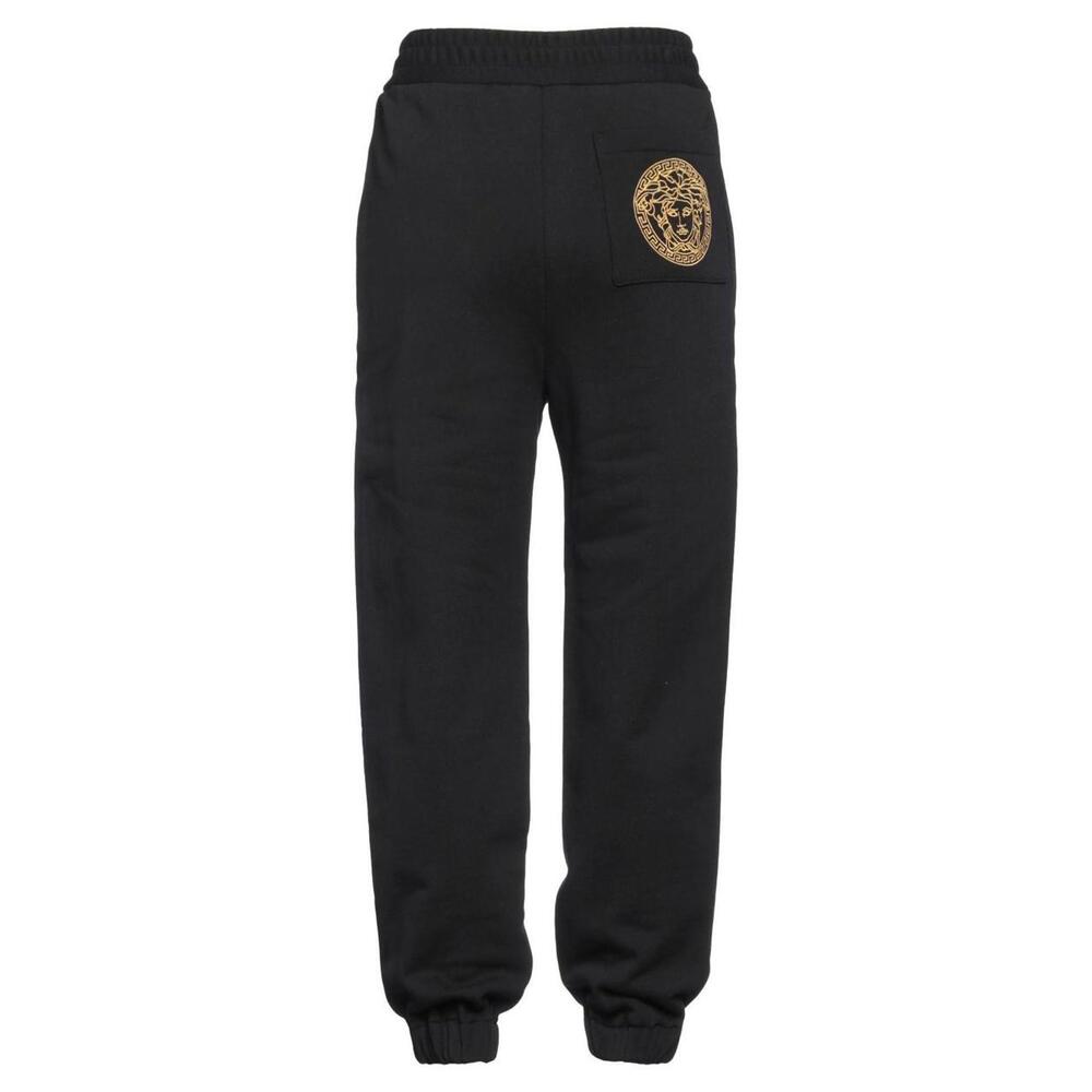 BNWT Versace Gold Medusa Embroidered Black Cotton Activepants Sz Large (44) $700